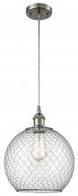 Innovations Lighting 516-1P-SN-G122-10CBK - Farmhouse Chicken Wire - 1 Light - 10 inch - Brushed Satin Nickel - Cord hung - Mini Pendant