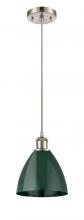 Innovations Lighting 516-1P-SN-MBD-75-GR - Plymouth - 1 Light - 8 inch - Brushed Satin Nickel - Cord hung - Mini Pendant