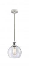 Innovations Lighting 516-1P-WPC-G124 - Athens - 1 Light - 8 inch - White Polished Chrome - Cord hung - Mini Pendant