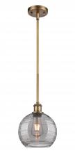 Innovations Lighting 516-1S-BB-G1213-8SM - Athens Deco Swirl - 1 Light - 8 inch - Brushed Brass - Mini Pendant