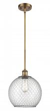 Innovations Lighting 516-1S-BB-G122-10CBK-LED - Farmhouse Chicken Wire - 1 Light - 10 inch - Brushed Brass - Mini Pendant