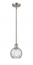 Innovations Lighting 516-1S-SN-G1215-6 - Athens Water Glass - 1 Light - 6 inch - Brushed Satin Nickel - Mini Pendant