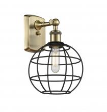 Innovations Lighting 516-1W-AB-CE-8-BK - Lake Placid - 1 Light - 8 inch - Antique Brass - Sconce