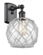 Innovations Lighting 516-1W-BK-G122-8RW - Farmhouse Rope - 1 Light - 8 inch - Matte Black - Sconce