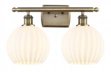 Innovations Lighting 516-2W-AB-G1217-8WV - White Venetian - 2 Light - 18 inch - Antique Brass - Bath Vanity Light