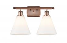 Innovations Lighting 516-2W-AC-GBC-81 - Berkshire - 2 Light - 18 inch - Antique Copper - Bath Vanity Light