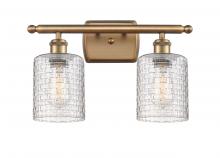 Innovations Lighting 516-2W-BB-G112C-5CL - Cobbleskill - 2 Light - 15 inch - Brushed Brass - Bath Vanity Light