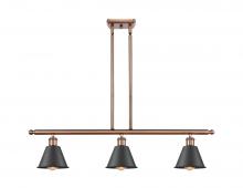 Innovations Lighting 516-3I-AC-M8-BK - Smithfield - 3 Light - 36 inch - Antique Copper - Cord hung - Island Light