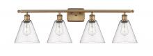 Innovations Lighting 516-4W-BB-GBC-84-LED - Berkshire - 4 Light - 38 inch - Brushed Brass - Bath Vanity Light