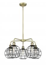 Innovations Lighting 516-5CR-AB-CE-8-BK - Lake Placid - 5 Light - 26 inch - Antique Brass - Chandelier