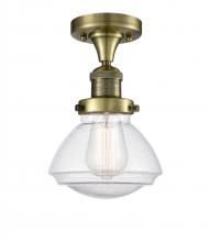 Innovations Lighting 517-1CH-AB-G324 - Olean - 1 Light - 7 inch - Antique Brass - Semi-Flush Mount