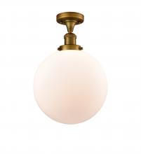 Innovations Lighting 517-1CH-BB-G201-12 - Beacon - 1 Light - 12 inch - Brushed Brass - Semi-Flush Mount
