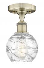 Innovations Lighting 616-1F-AB-G1213-6 - Athens Deco Swirl - 1 Light - 6 inch - Antique Brass - Semi-Flush Mount