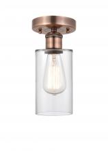 Innovations Lighting 616-1F-AC-G802 - Clymer - 1 Light - 4 inch - Antique Copper - Semi-Flush Mount