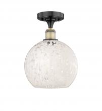 Innovations Lighting 616-1F-BAB-G1216-10WM - White Mouchette - 1 Light - 10 inch - Black Antique Brass - Semi-Flush Mount