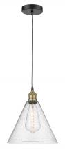 Innovations Lighting 616-1P-BAB-GBC-124 - Berkshire - 1 Light - 12 inch - Black Antique Brass - Cord hung - Mini Pendant