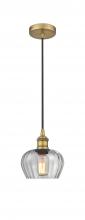 Innovations Lighting 616-1P-BB-G92 - Fenton - 1 Light - 7 inch - Brushed Brass - Cord hung - Mini Pendant