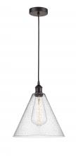 Innovations Lighting 616-1P-OB-GBC-124 - Berkshire - 1 Light - 12 inch - Oil Rubbed Bronze - Cord hung - Mini Pendant