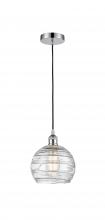 Innovations Lighting 616-1P-PC-G1213-8 - Athens Deco Swirl - 1 Light - 8 inch - Polished Chrome - Cord hung - Mini Pendant