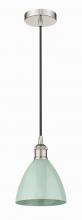 Innovations Lighting 616-1P-PN-MBD-75-SF - Plymouth - 1 Light - 8 inch - Polished Nickel - Cord hung - Mini Pendant