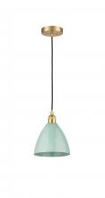 Innovations Lighting 616-1P-SG-MBD-75-SF - Plymouth - 1 Light - 8 inch - Satin Gold - Cord hung - Mini Pendant