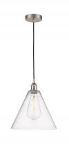 Innovations Lighting 616-1P-SN-GBC-124 - Berkshire - 1 Light - 12 inch - Brushed Satin Nickel - Cord hung - Mini Pendant