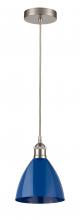 Innovations Lighting 616-1P-SN-MBD-75-BL - Plymouth - 1 Light - 8 inch - Brushed Satin Nickel - Cord hung - Mini Pendant