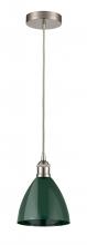 Innovations Lighting 616-1P-SN-MBD-75-GR - Plymouth - 1 Light - 8 inch - Brushed Satin Nickel - Cord hung - Mini Pendant