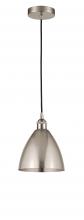 Innovations Lighting 616-1P-SN-MBD-75-SN - Bristol - 1 Light - 8 inch - Brushed Satin Nickel - Cord hung - Mini Pendant