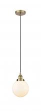 Innovations Lighting 616-1PH-AB-G201-8 - Beacon - 1 Light - 8 inch - Antique Brass - Cord hung - Mini Pendant