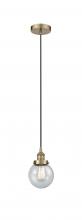 Innovations Lighting 616-1PH-AB-G204-6 - Beacon - 1 Light - 6 inch - Antique Brass - Cord hung - Mini Pendant