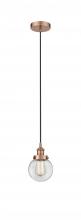 Innovations Lighting 616-1PH-AC-G202-6 - Beacon - 1 Light - 6 inch - Antique Copper - Cord hung - Mini Pendant