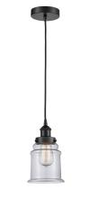 Innovations Lighting 616-1PH-BK-G182 - Canton - 1 Light - 6 inch - Matte Black - Cord hung - Mini Pendant