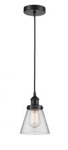 Innovations Lighting 616-1PH-BK-G62 - Cone - 1 Light - 6 inch - Matte Black - Cord hung - Mini Pendant