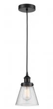 Innovations Lighting 616-1PH-BK-G64 - Cone - 1 Light - 6 inch - Matte Black - Cord hung - Mini Pendant