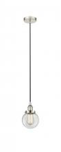 Innovations Lighting 616-1PH-PN-G202-6 - Beacon - 1 Light - 6 inch - Polished Nickel - Cord hung - Mini Pendant