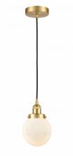 Innovations Lighting 616-1PH-SG-G201-6 - Beacon - 1 Light - 6 inch - Satin Gold - Cord hung - Mini Pendant