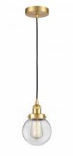 Innovations Lighting 616-1PH-SG-G202-6 - Beacon - 1 Light - 6 inch - Satin Gold - Cord hung - Mini Pendant