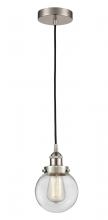 Innovations Lighting 616-1PH-SN-G202-6 - Beacon - 1 Light - 6 inch - Brushed Satin Nickel - Cord hung - Mini Pendant