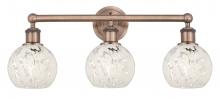 Innovations Lighting 616-3W-AC-G1216-6WM - White Mouchette - 3 Light - 24 inch - Antique Copper - Bath Vanity Light