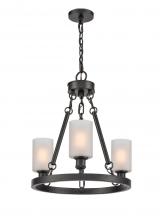 Innovations Lighting 820-BK-G801 - Clymer - 3 Light - 20 inch - Matte Black - Chain Hung - Mini Chandelier