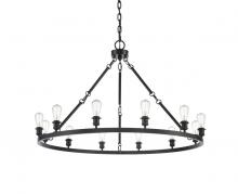 Innovations Lighting 850-BK - Saloon - 12 Light - 50 inch - Matte Black - Chain Hung - Chandelier