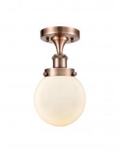 Innovations Lighting 916-1C-AC-G201-6 - Beacon - 1 Light - 6 inch - Antique Copper - Semi-Flush Mount