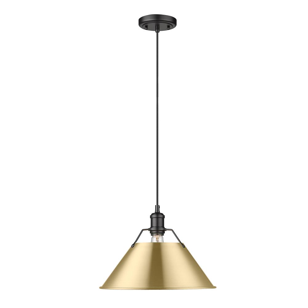 Orwell 14" Wide Large Pendant in Matte Black with Brushed Champagne Bronze