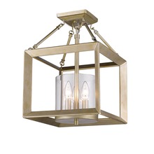 Golden 2073-SF WG-CLR - Smyth Convertible Semi-Flush in White Gold with Clear Glass