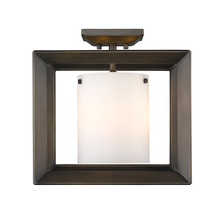 Golden 2073-SF12 GMT-OP - Smyth Semi-Flush (Low Profile) (Gunmetal Bronze & Opal Glass)