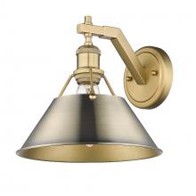 Golden 3306-1W BCB-AB - Orwell BCB 1 Light Wall Sconce in Brushed Champagne Bronze with Aged Brass shade
