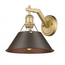 Golden 3306-1W BCB-RBZ - Orwell 1-Light Wall Sconce in Brushed Champagne Bronze with Rubbed Bronze