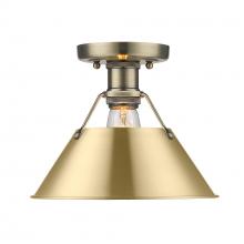 Golden 3306-FM AB-BCB - Orwell AB Flush Mount in Aged Brass with Brushed Champagne Bronze shade