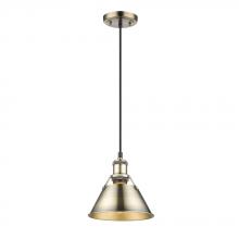 Golden 3306-S AB-AB - Orwell 7.5" Wide Small Pendant in Aged Brass